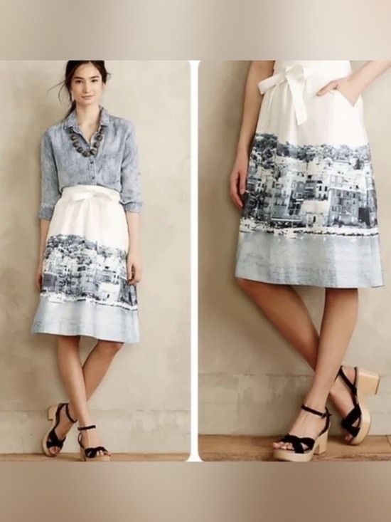 HD in Paris Dresses & Skirts - HD in Paris Anthropologie Harborside Coastal Village Scenic Skirt Size 4